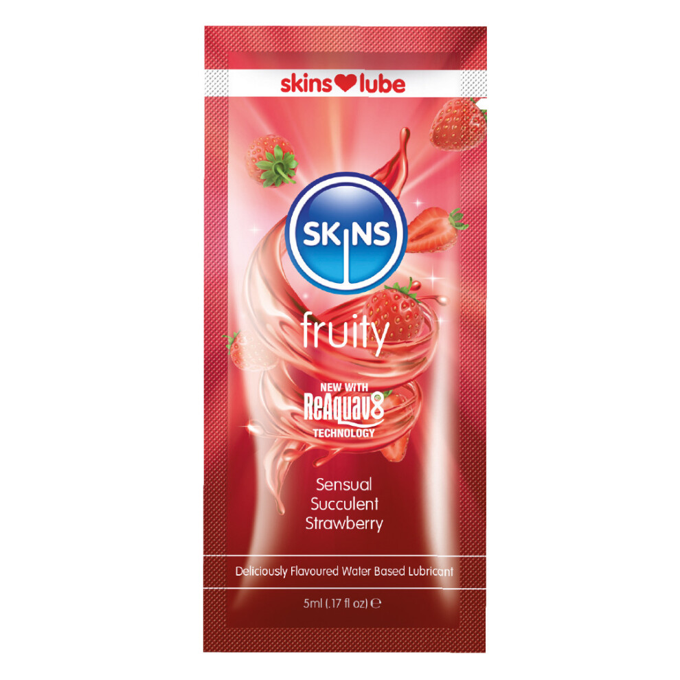 Skins Strawberry Water Based Lubricant - 5Ml Foil