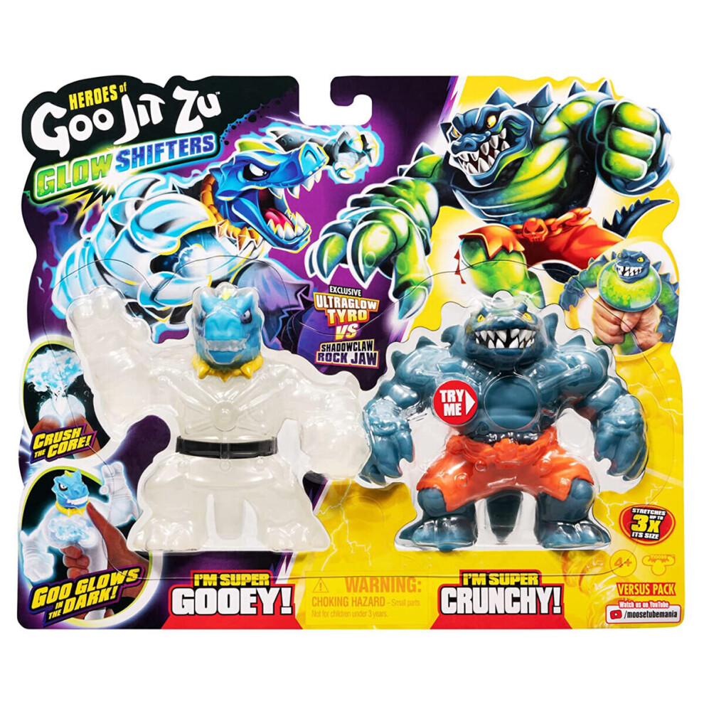 Character Options Heroes Of Goo Jit Zu Glowshifters Versus Pack - Tyro Vs Rockjaw