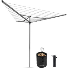 Brabantia Essential Rotary Washing Line Including Plastic Ground Tube - 3 Arms - 30 Meters