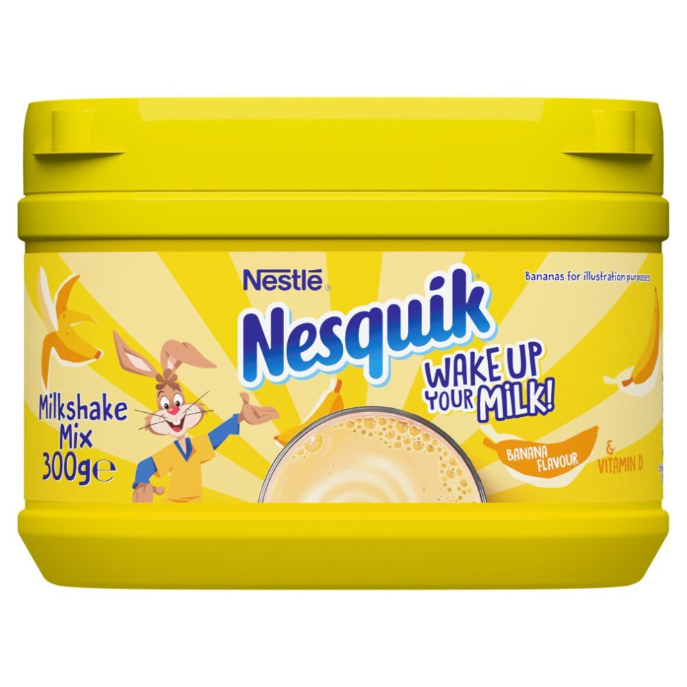 Nesquik Banana Flavoured Milkshake Powder Tub 300G (Pack Of 10)