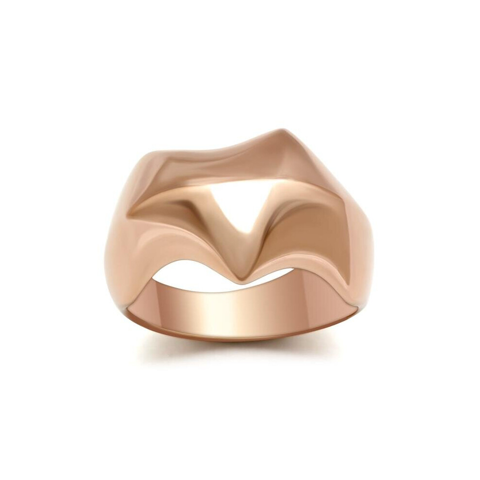 Alamode GL161-6 IP Rose Gold Ion Plating Brass Ring with No Stone, Size 6-image-OPC-PBCZWD2-NEW