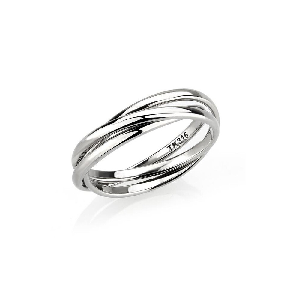 Photos - Ring Alamode TK3743-7 High Polished Stainless Steel Interlocking , Size 7