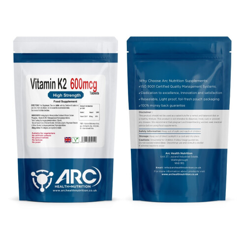 Vitamin K2 MK-7 600mcg 360 Vegetarian Tablets 1