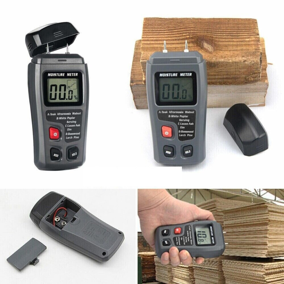 Digital Moisture Meter Damp Humidity Timber Wood Tester Lcd Analyzer Detector 7003606697905