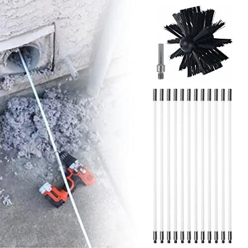Chimney Sweep Kit,Chimney Cleaning Brush Kit,410 * 100mm 12 Flexible
