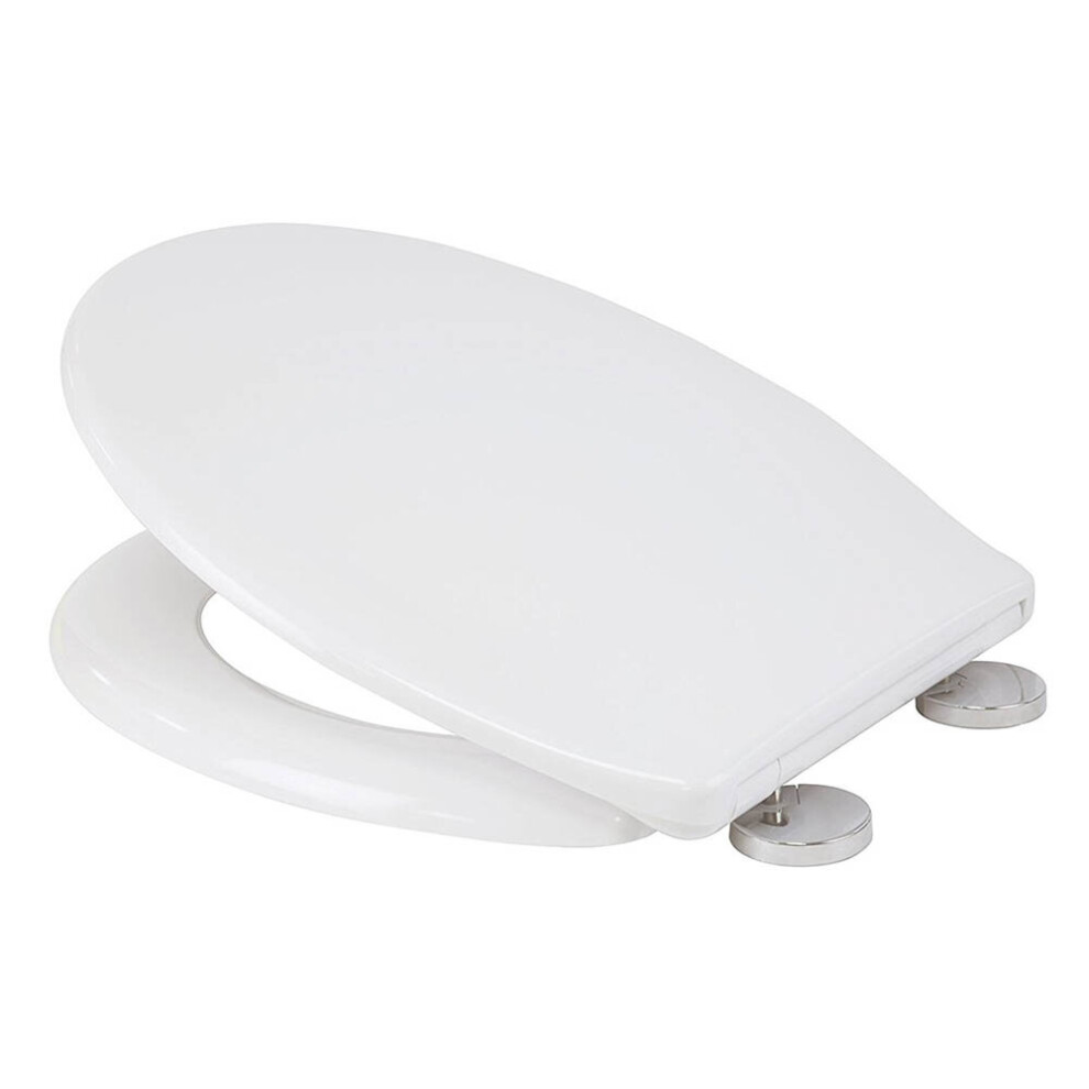 Croydex Flexi-Fix Constance Toilet Seat - Always Fits, Never Slips, Slow Close, 43X38x5 Cm (Wl601722h) White