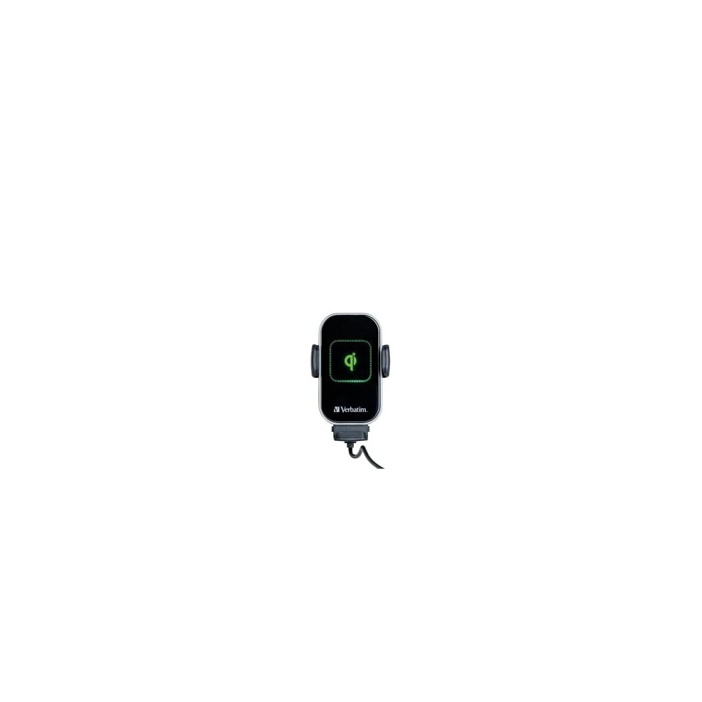 Verbatim Qi Fast Wireless Car Charger FWC-02, Mobile Phone Holder with Charging Function for Car, Inductive Mobile Phone Charging Station, Fluorescent