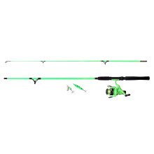 (Green) 2pc Allround 1.95m Fishing Rod Reel Line Lure Set