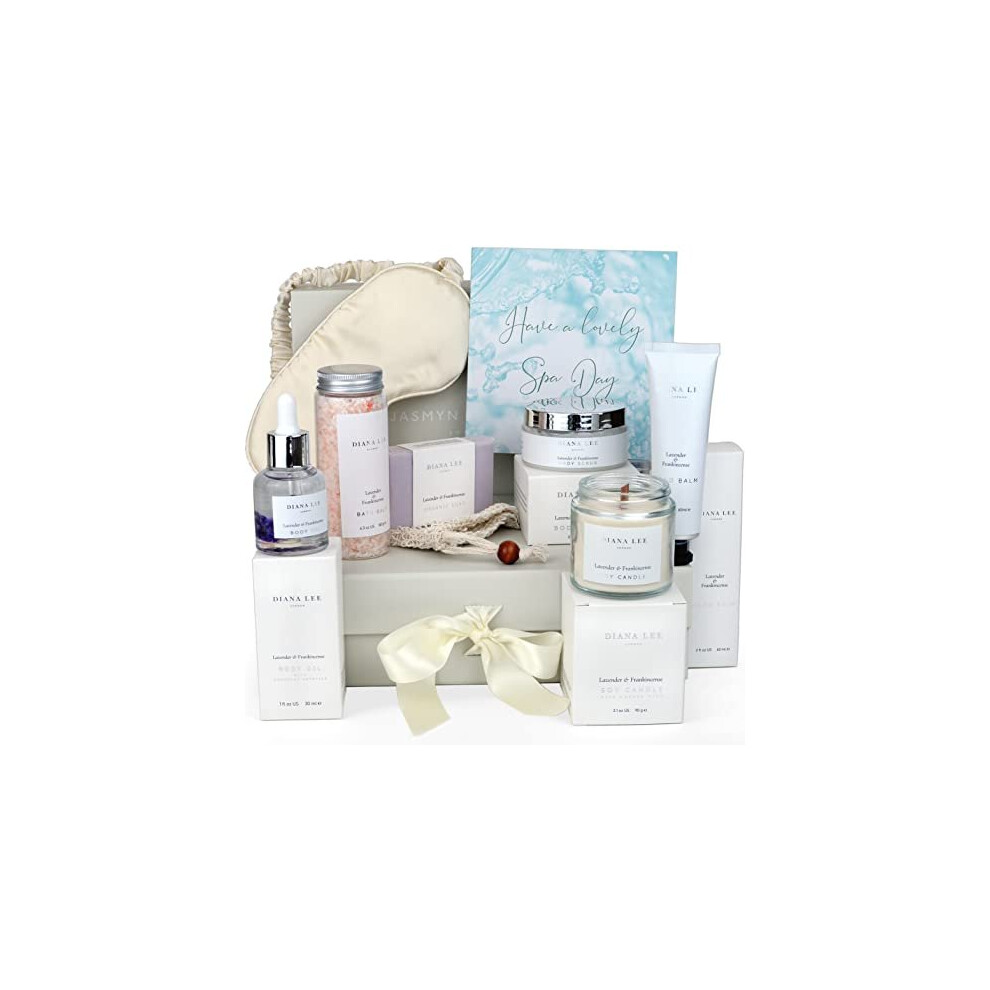 Jasmyn & Greene Lavender Relaxation Pamper Hampers For Women - 10 Luxury Pamper Gifts For Women With And Frankincense. Beauty Gifts Sets For Women Wit