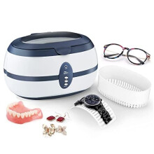 Uten Ultrasonic Cleaner 600ml - 40kHz Jewellery, Glasses, Dentures, Watches & Coins Cleaning in Stainless Steel Tank
