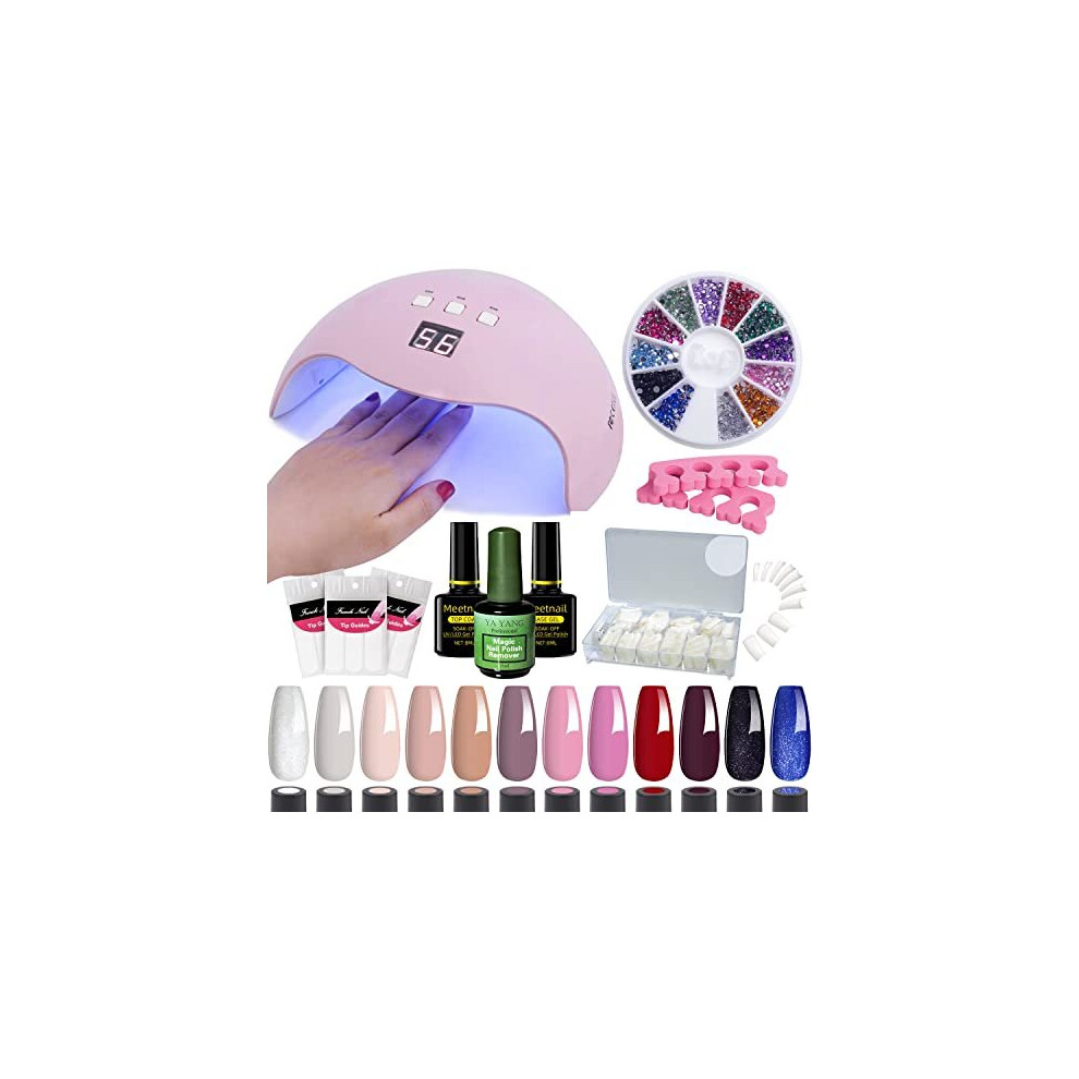 Gel Nail Kit 12 Colours 8ML 54W UV Lamp Starter Kit For Beginners (UK Company)