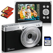 Digital Camera, 50MP 4K Full HD Compact Camera, Auto Focus Vlogging Camera with 2.88 Inch Large Screen, 32GB SD Card and 16x Zoom, Portable Mini Camer