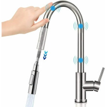 (Gold) Sensor Kitchen Faucets Smart Touch Inductive Sensitive Faucet Mixer Tap Single Handle Dual Outlet Water