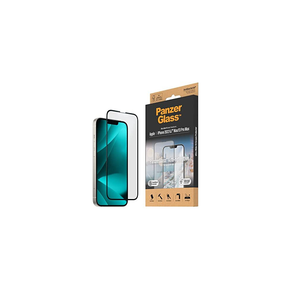 Panzerglass For Apple Iphone 14 Plus / 14 Pro Max / 13 Pro Max Anti-Glare Antibacterial Hard Glass Case 5711724027895