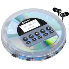 KLIM Nomad Transparent - NEW 2023 - Portable CD Player Walkman with Long-Lasting Battery - Includes Headphones - Radio FM - MP3 CD Player Portable - T