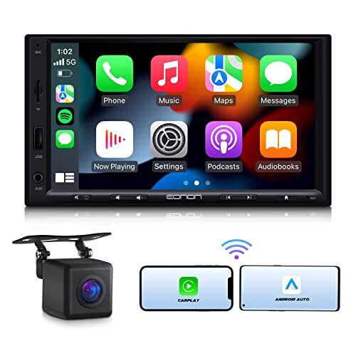 eonon 7 inch Double Din Car Stereo Wireless CarPlay Android Auto ...