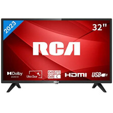 RCA RB32HD1-A 32 Inch TV, Dolby Digital Audio TV, DVB T2/S2 HD LED Backlighting Display, HDMI SCART Earphone Output USB Media Player, Monitor for PS5