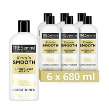 TRESemme Keratin Smooth hair care product with hydrolysed keratin Conditioner for 72h frizz control, smoothness & shine 6 x 680 ml