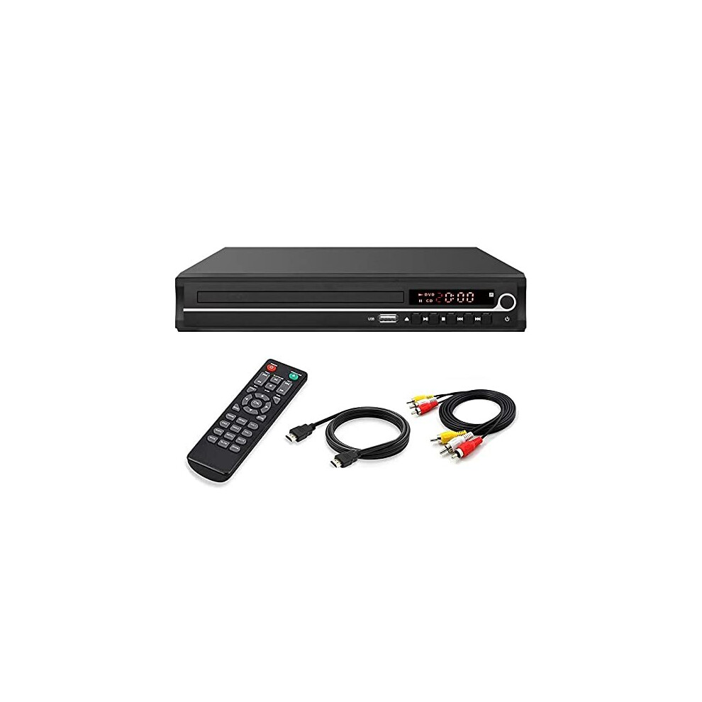 DVD Player,VATI HDMI DVD Player for Smart TV Support 1080P Full HD with HDMI Cable Remote Control USB Input Region Free Home DVD Players