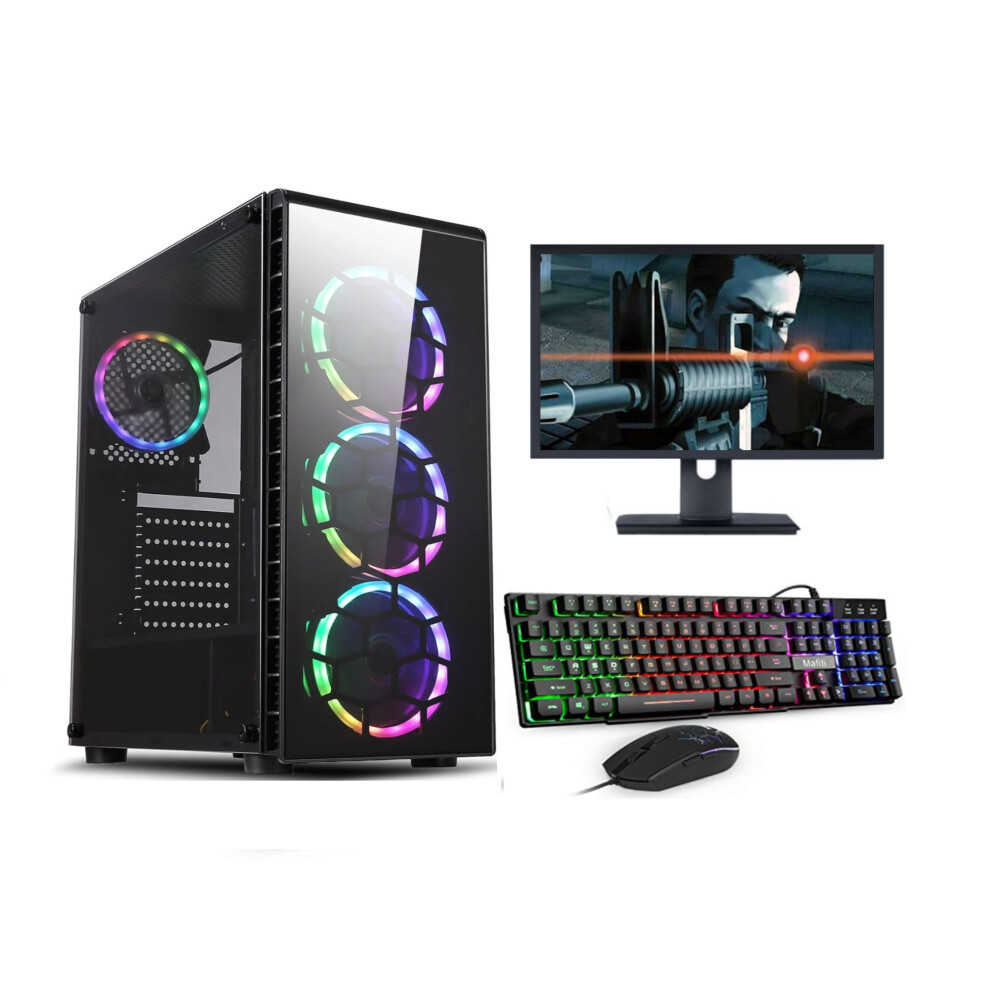 FCS Gaming PC Computer Bundle Intel Quad Core i5 16GB 1TB 2GB GT730 Win10