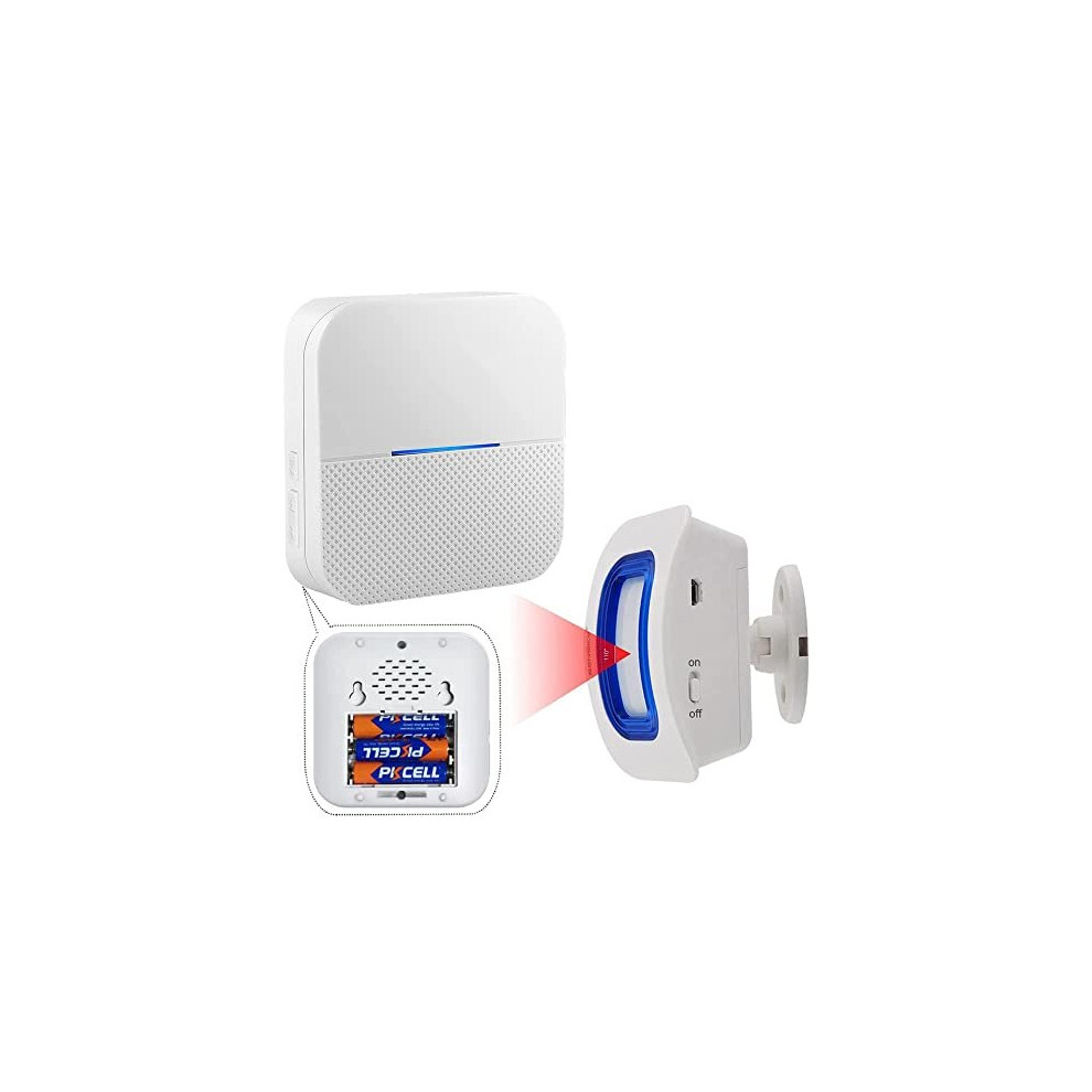 Caregiver Pager Indoor Portable Motion Sensor Alarm Room Bed Alarms and Fall Prevention for Elderly Dementia Patients/Mailbox Alert Device for Home Wi