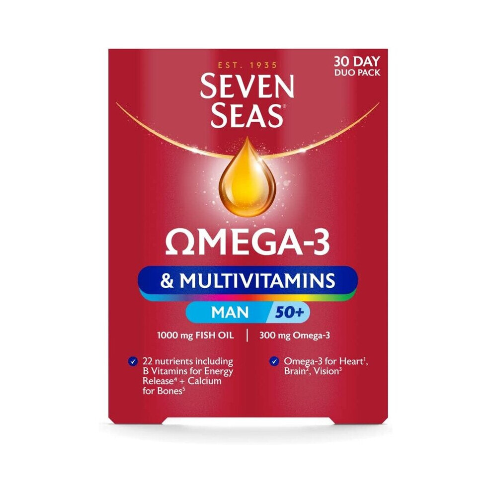 Seven Seas Omega-3 Multivitamins Man 50+ 30-Day Duo Pack Mineral & Vitamins