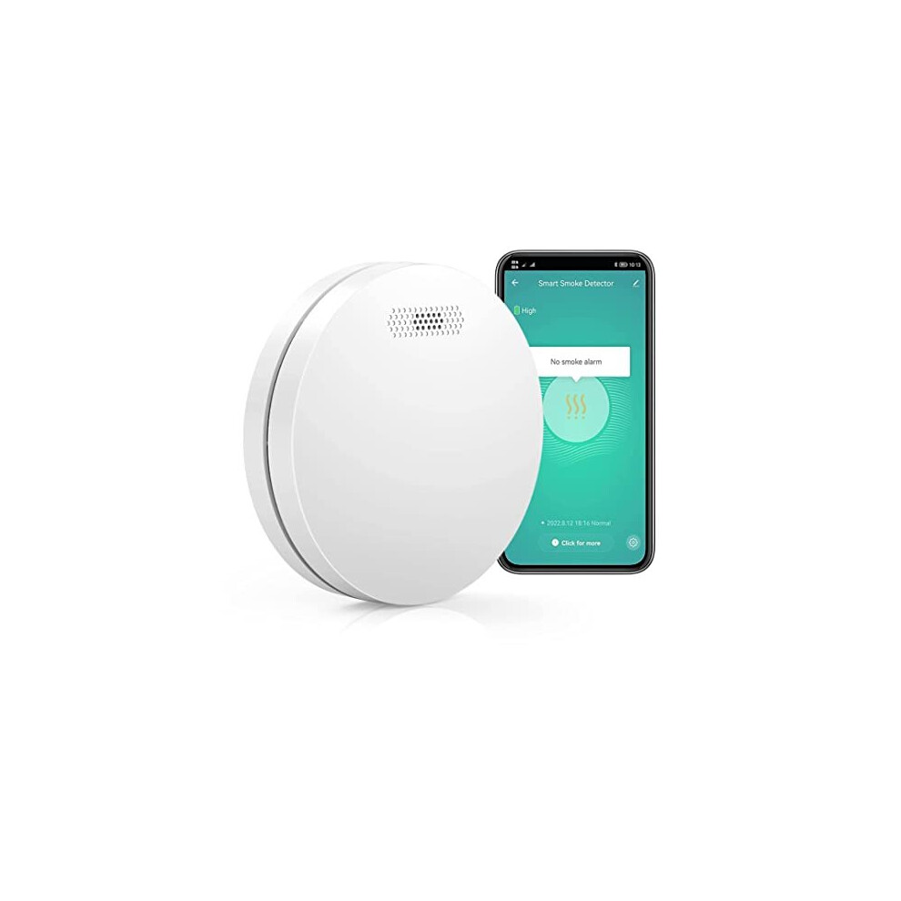 Smart Wifi Smoke Detector - With Tuya And Smartlife App - Smoke Alarm Meets Uk Standards 8720648670497