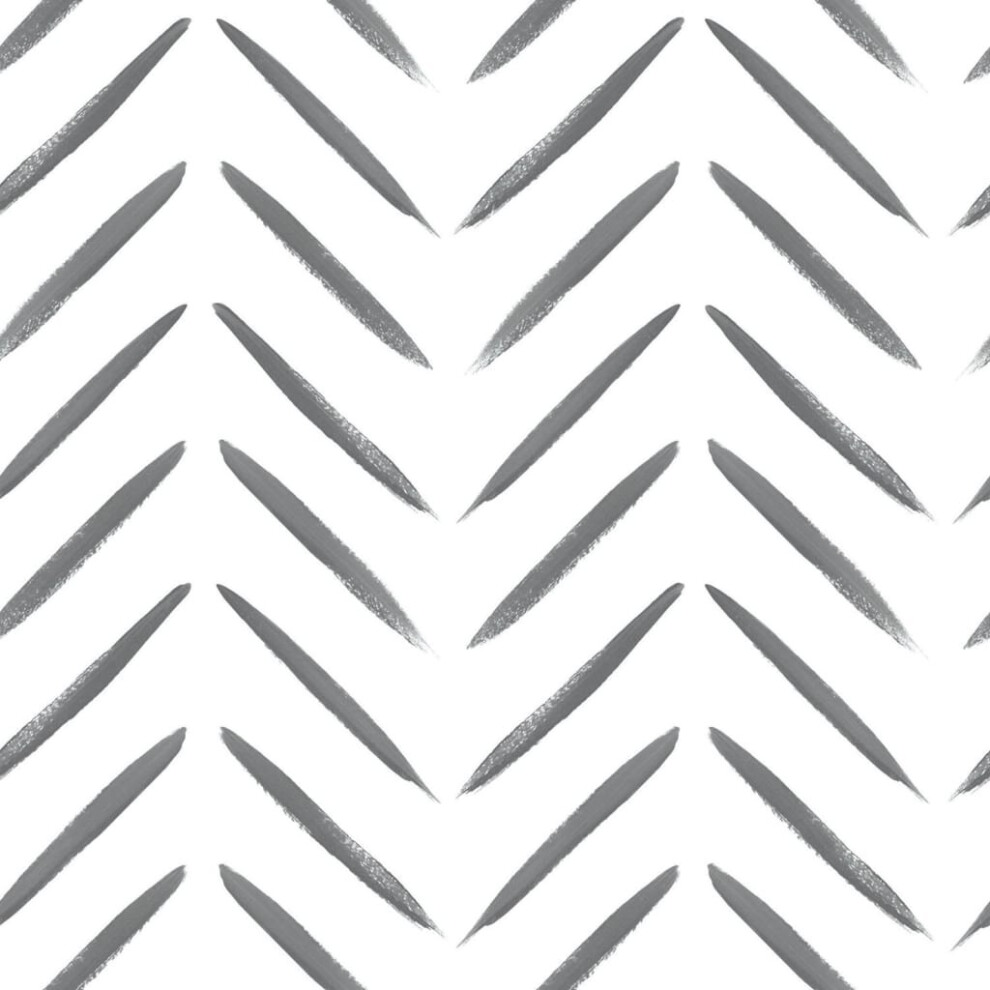 DUTCH WALLCOVERINGS Wallpaper Chevron Black And White Wall Covering Panel