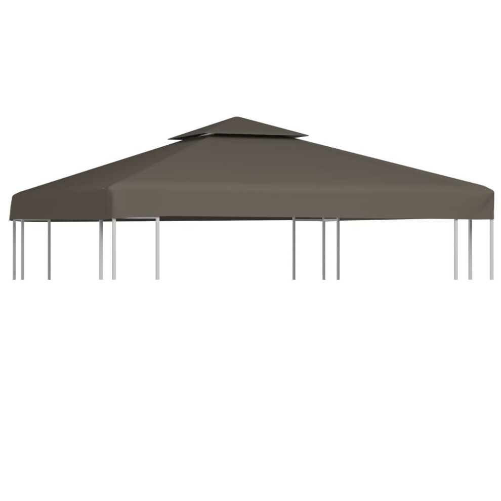 Vidaxl 2-Tier Gazebo Top Cover 310G/M² 3X3m Taupe Roof Replacement Tent Canopy