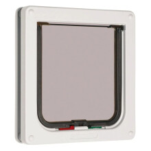 CAT MATE 4-way Lockable Cat Door White Plastic Home Pet Supplies Dog Flap