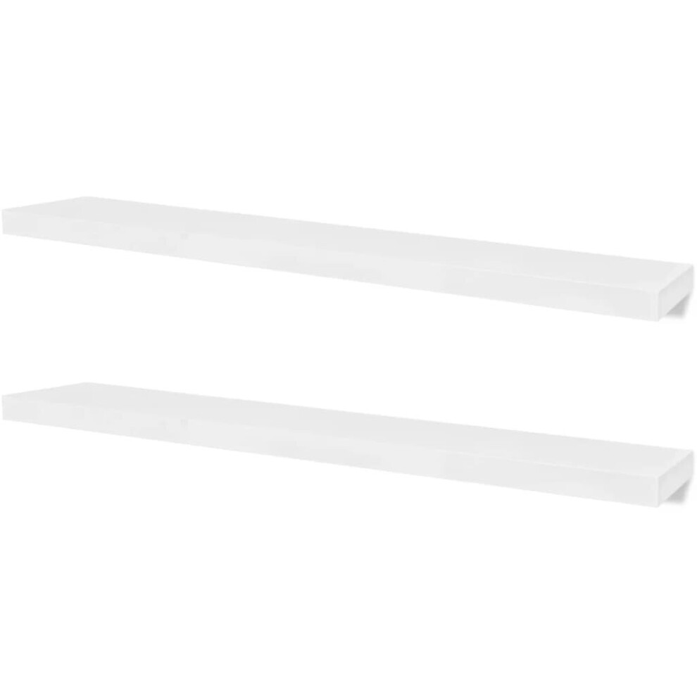 Set Of 2 Mdf Floating Cubes Wall Storage Book Cd Display Shelves White 8718475938583