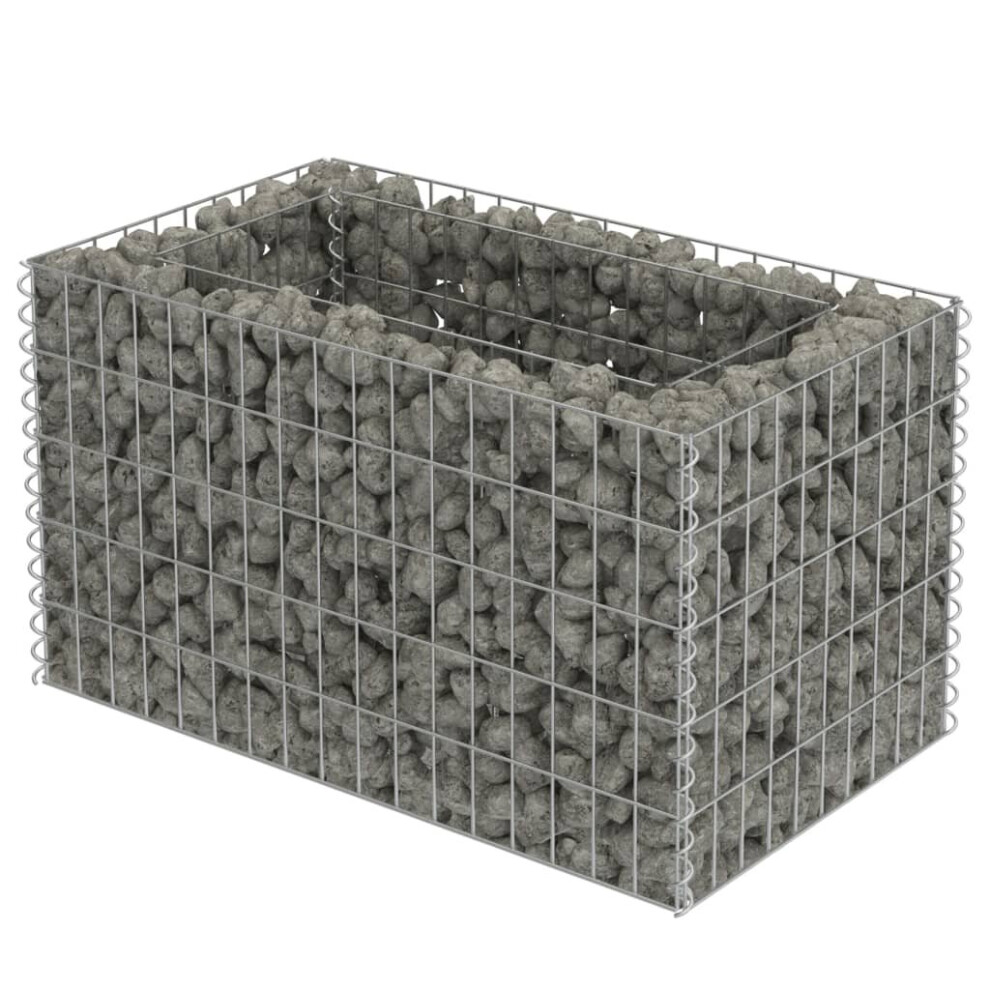 vidaXL Gabion Raised Bed Galvanised Steel 90x50x50cm Stone Basket Raised Bed