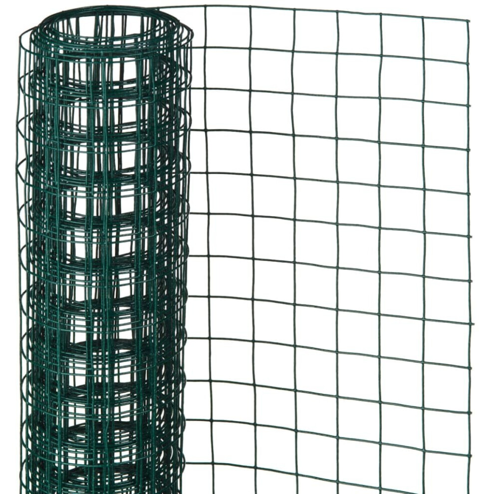 Nature Garden Fence Wire Mesh Square Green 0.5x2.5 m Outdoor Barrier 6050260