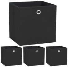 vidaXL 4x Storage Boxes Non-woven Fabric 32x32x32 cm, Black, Foldable 4-Pack (245745)