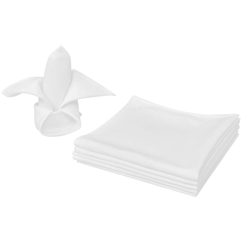 vidaXL 100x Dinner Napkins White Wedding Tableware Party Wiper Cloth Linen