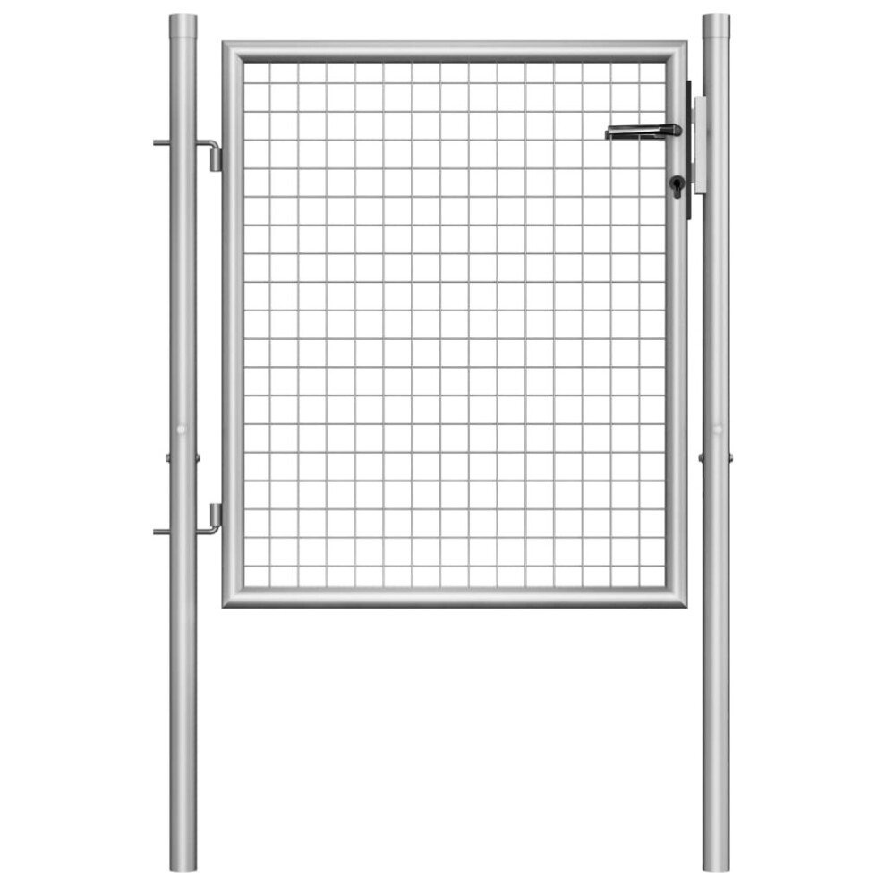 Vidaxl Garden Gate Galvanised Steel 105X125cm Silver Outdoor Entrance Door 8718475740582