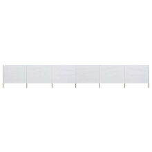 vidaXL 6-panel Wind Screen Fabric 120cm Sand White Beach Shelter Sun Screen