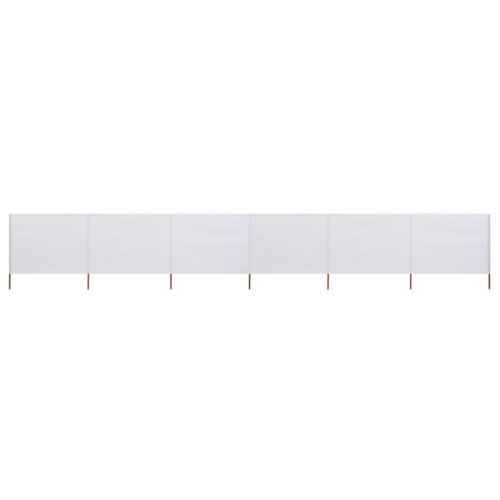vidaXL 6-panel Wind Screen Fabric 120cm Sand White Beach Shelter Sun Screen