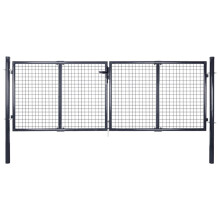 vidaXL Maschen-Gartentor verzinkter Stahl 300 x 75 cm Grau
