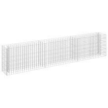 vidaXL hævet gabionpotte, galvaniseret stål, 270x30x60 cm