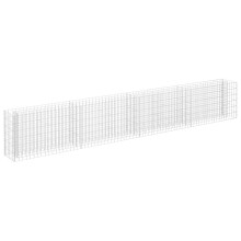 vidaXL hævet gabionpotte, galvaniseret stål, 360x30x60 cm