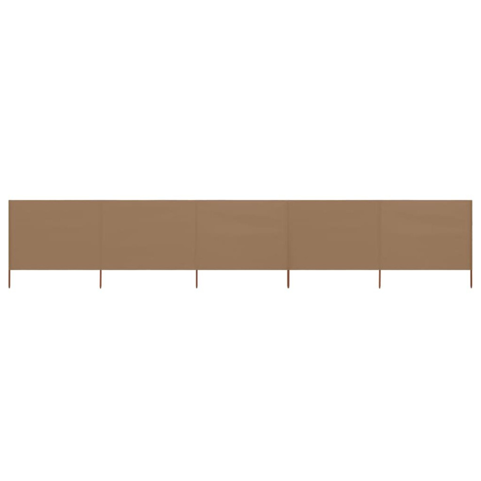 Vidaxl 5-Panel Wind Screen Fabric 160Cm Taupe Sun Privacy Screen Breakers