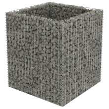 vidaXL hævet gabionpotte, galvaniseret stål, 90x90x100 cm
