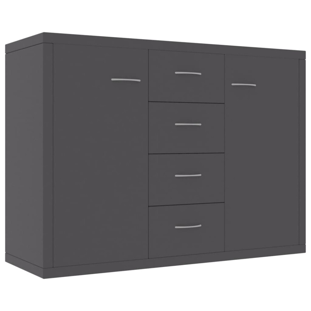 vidaXL Sideboard Grey Engineered Wood Storage Cabinet Home Organiser Buffet