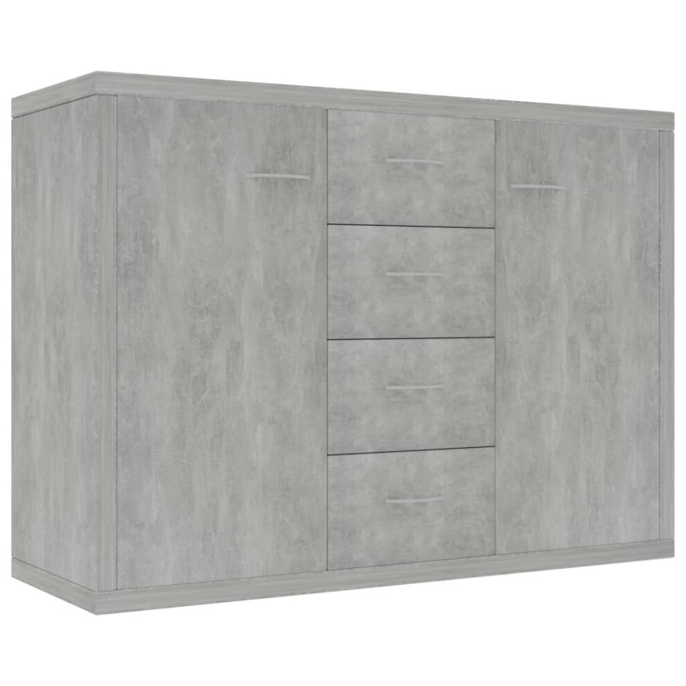 Vidaxl Sideboard Concrete Engineered Wood Cabinet Home Organiser Buffet Grey