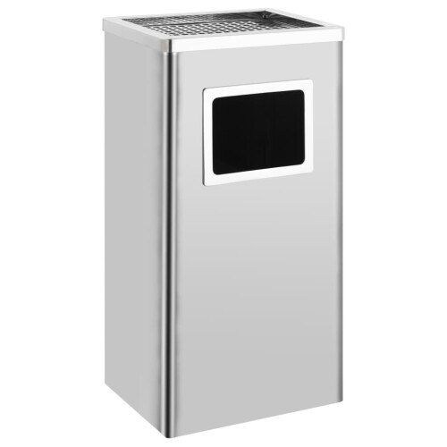 VidaXL vidaXL Mülleimer mit Aschenbecher 45 L Edelstahl