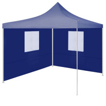 vidaXL Professional Folding Party Tent with 2 Sidewalls Steel Blue 2x2m Canopy