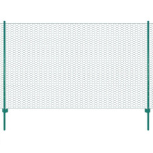vidaXL Maschendrahtzaun mit Pfosten Stahl 25 x 1,5 m Grün