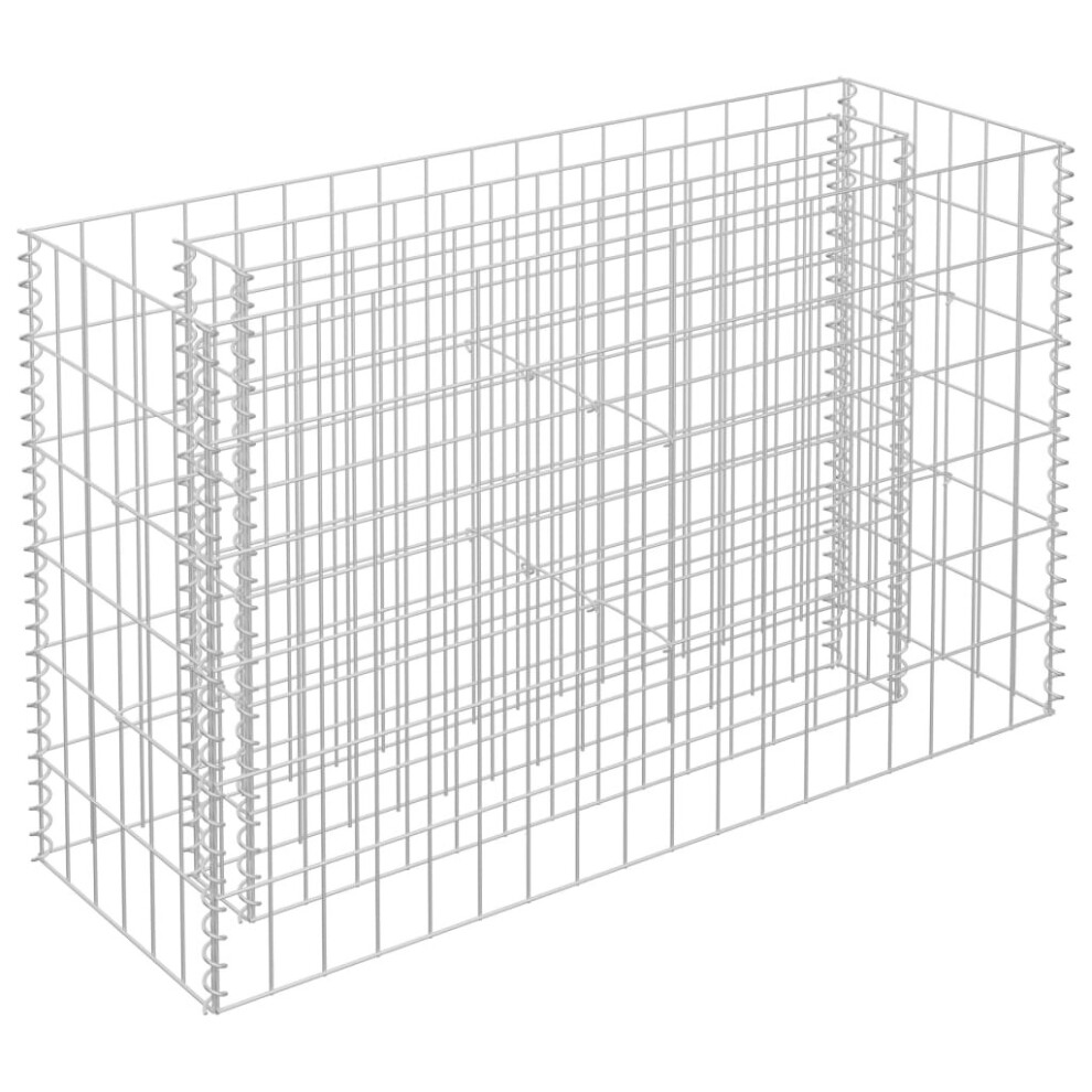 vidaXL Gabion Raised Bed Galvanised Steel 90x60cm Garden Gabion Basket Pots