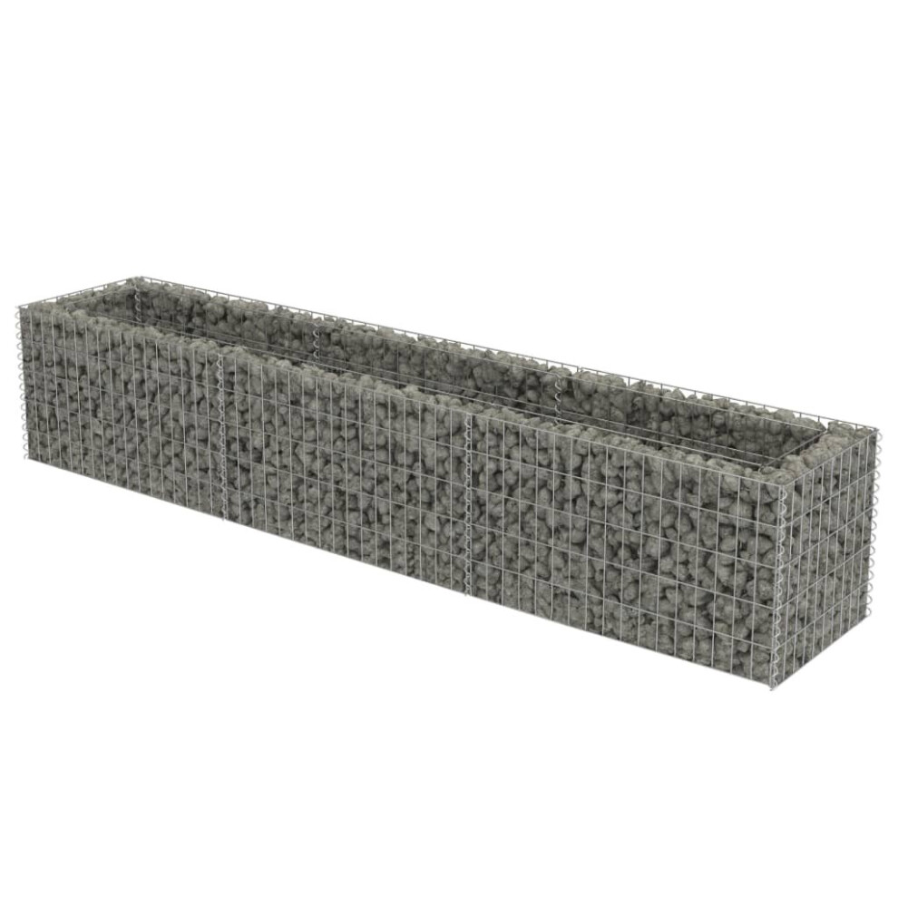 vidaXL Gabion Raised Bed Galvanised Steel 270x50x50cm Stone Basket Raised Bed